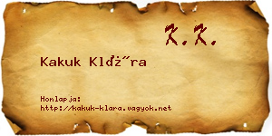Kakuk Klára névjegykártya