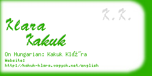 klara kakuk business card